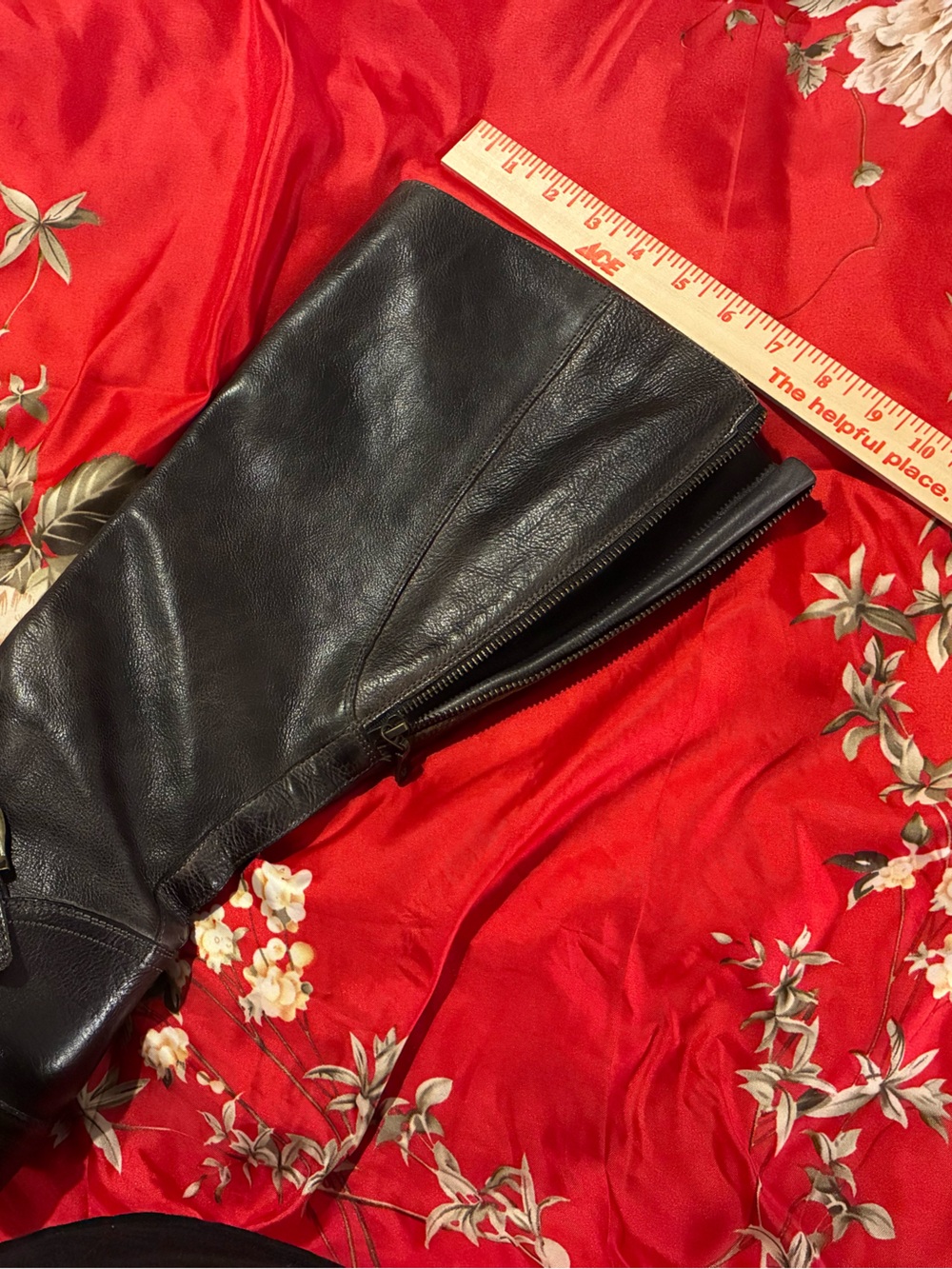 WIDE CALF**RARE** Genuine Leather Bed Stu Knee High Grunge Moto Boots - Picture 13 of 13